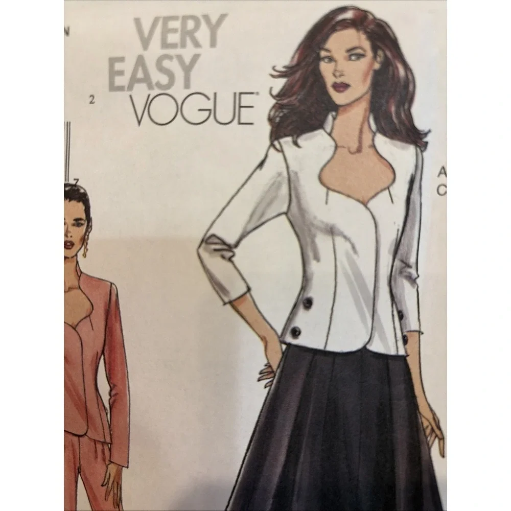 New Very Easy Vogue 8205 Pattern Misses' Sweetheart Jacket, Skirt & Pants 14-20
